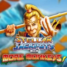 Stellar Jackpots with More Monkeys slot logo by Lightning Box Game at Hispin Casino