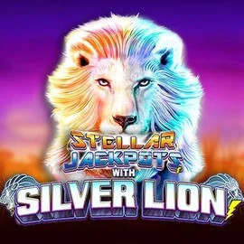 Official Jackpots logo: Stellar Jackpots with Silver Lion by Lightning Box Game at Hispin Casino
